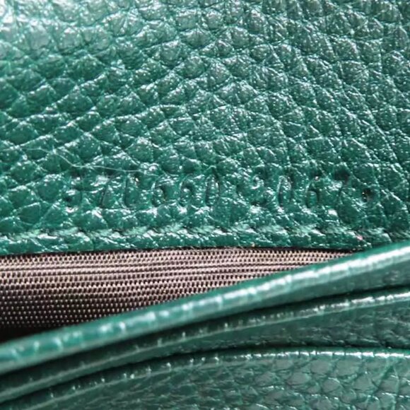 Auth GUCCI Bifold Wallet Chain Wallet Dark Green/Gold/Silver Leather - e59961a - Picture 10 of 11